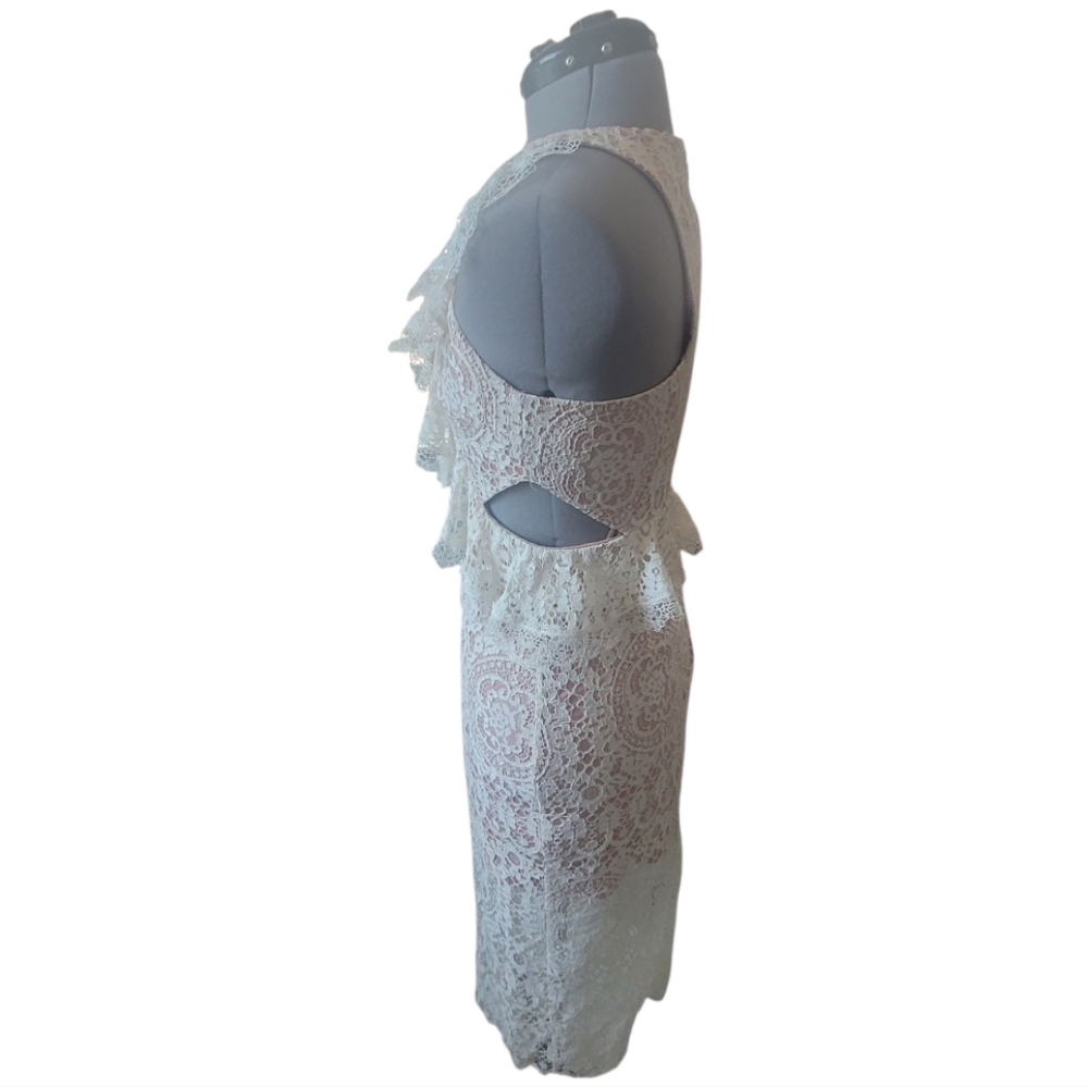 Alexis Pepa Cut Out Ruffled Lace Dress In Ivory Size XS - Picture 4 of 10